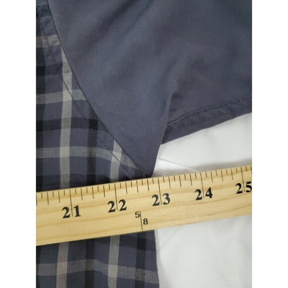 Bugle Boy Shirt Mens Large Bluish Gray Vintage Check Plaid Button Up - Picture 4 of 5